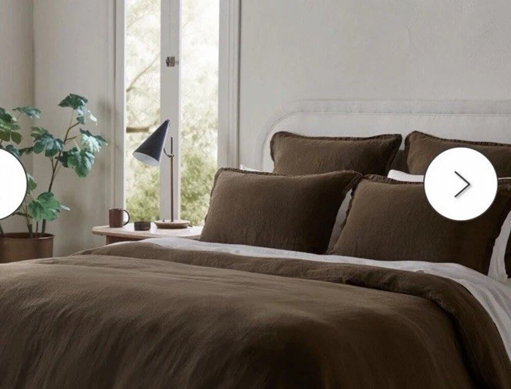 Parachute 100% Linen Java Pillow Sham (padded) Standard (1) NWT $79